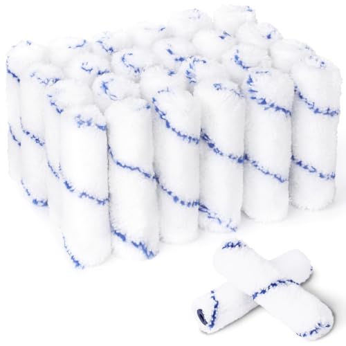 24pcs 4 Inch Microfiber Paint Roller Covers 1/3" Nap, Non-Shedding - color: 24pcs