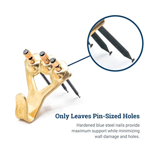 PHS 100 lb Picture Hanging Hooks – Heavy Duty Picture Hangers, 30 Pack Frame Hangers with Nails, Mirror Hanging Kit, Heavy Mirror Mounting Hardware for Drywall and Plaster - size: 30 Pack
