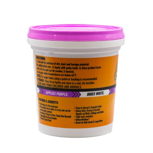 GORILLA High Performance Wall Repair, 32 oz Tub, Dries White - size: 32 Ounce (Pack of 1)