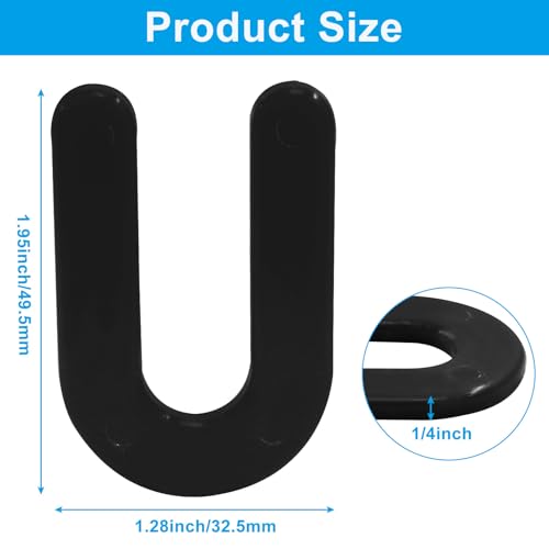 50 Pcs Horseshoe Tile Spacers, 1/4 Inch U Shape Plastic Shims Structural Shims, Leveling Clips for Floor Wall Tile Installation, Black - size: 1/4"(50pcs)