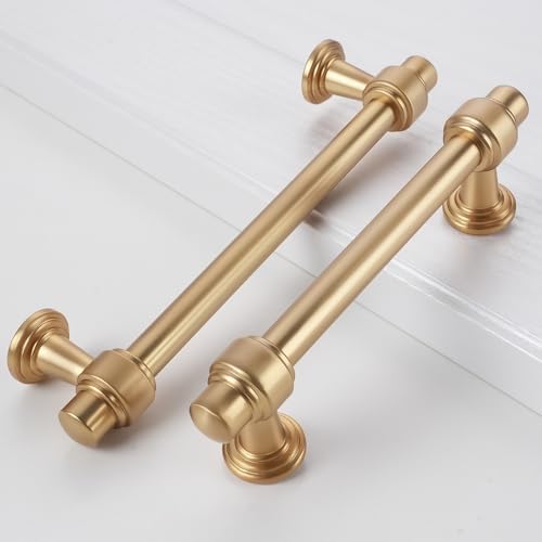 10 Pack 5 inch Champagne Bronze Kitchen Cabinet Handles Cabinet Pulls Gold Drawer Pulls Kitchen Cabinet Hardware Handles Dresser Handles - color: Champagne Bronze, size: 5" Hole Center（128mm）