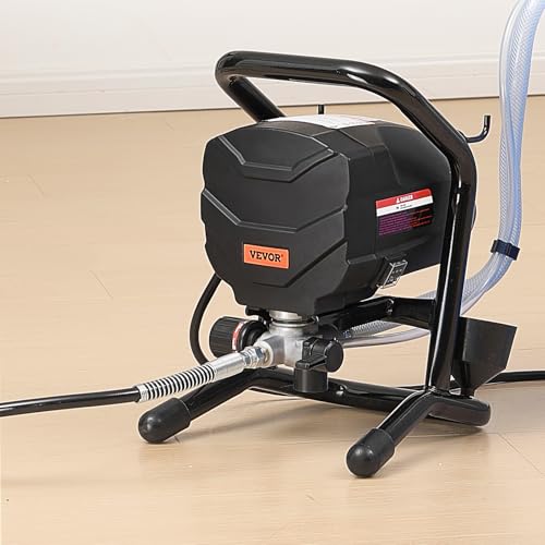VEVOR Stand Airless Paint Sprayer, 650W High Efficiency Airless Sprayer, 3000PSI Electric Paint Sprayer Machine Extension Rod and Cleaning Kits for Interior and Exterior Furniture/Fence/Home/House - size: 650 W