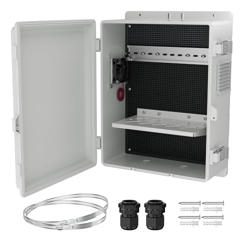 Joinfworld Vented Outdoor Electrical Box 16x11x6 - size: 15.7"x11"x5.9" Stainless Steel Buckle