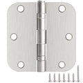 TDCHINGES Rounded Door Hinges Brushed Nickel 3.5" 5/8" Lasting Mute 36 Pack - color: Satin Nickel-Rounded, size: 36 Pack-Ball Bearing-lasting no squeak