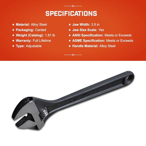 Crescent 12" Adjustable Black Oxide Wrench | AT210VS - size: 12 inch