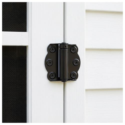 Nuk3y Screen Door Spring Hinge Set, 2-3/4"", Set Includes 2 Self-Closing Hinges & 1 Adjustable Self-Closing Hinge. (Black) - color: Black