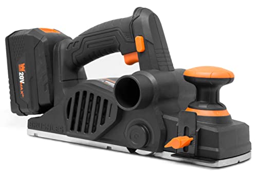 WEN Cordless Planer, Brushless with 3-1/4-Inch Blade, 20V Max 4.0 Ah Lithium-Ion Battery and Charger (20653) - size: Cordless Hand Planer