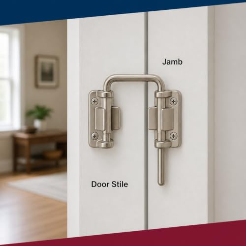 Prime-Line S 4378 Sliding Door Loop Lock, 1-7/16 In., Diecast Construction, Nickel Plated (Single Pack) - size: 1-7/16 in.