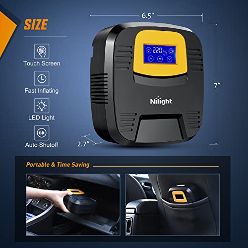 Nilight Digital Tire Inflator Air Compressor Portable Pump w/Pressure Gauge - color: Touch Screen Air Pump