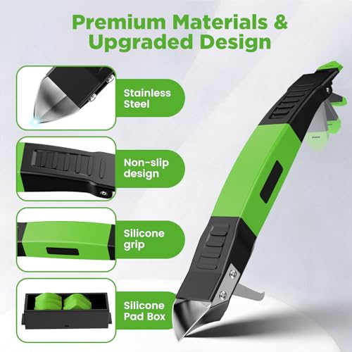 6 in 1 Silicone Caulking Tool Kit, Caulk Grout Remover Tool (Green) - color: Green