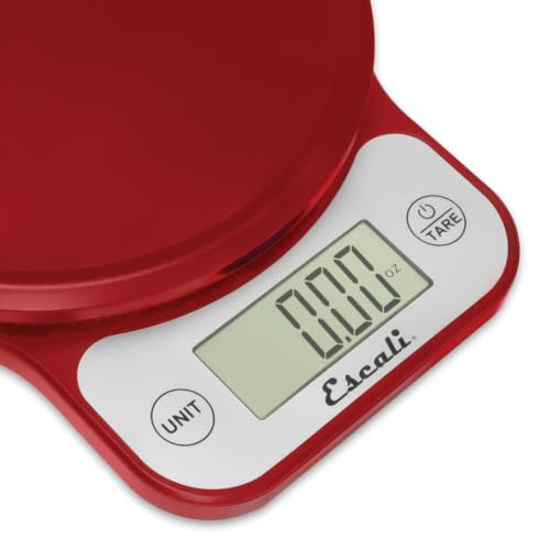 Escali Telero Digital Food Scale, High Precision Kitchen Scale for Cooking, Baking, Portion Control, Meal Prep, Weigh in Grams and Ounces, 11 lb Capacity, Red (T136) - color: Red