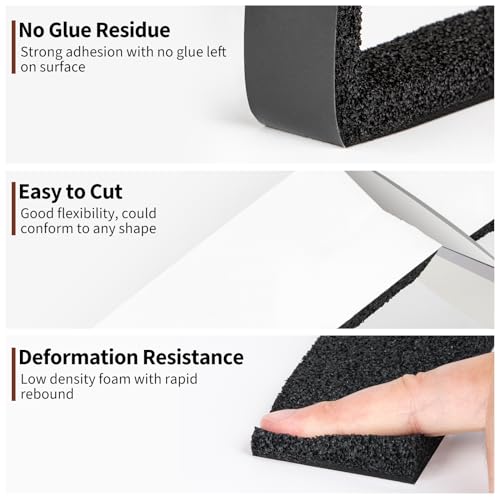 Yotache Open Cell Air Conditioning Weatherstrip Insulation Foam 2" x1/2" | Self Adhesive Flame Retardant Seal Strip, 6.5 Feet Long - size: (2"×1/2") 6.5FT