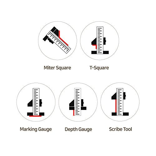 Scriber Gauge 8 Inch – Precision Marking & Measuring Tool for Woodworking, Layout, Joinery, Thickness, DIY – CNC Aluminum Layout Ruler (New Version) - size: 8 Inch
