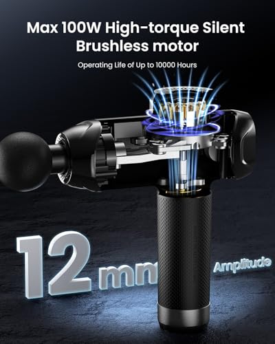 RENPHO Power+ Thermacool Massage Gun with Heat and Cold - color: Soot-black