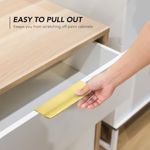 Gold Cabinet Handles Finger Edge Pulls 4.75 Inch CC 10 Pack - color: Gold, size: 120mm/4.72" Overall Length