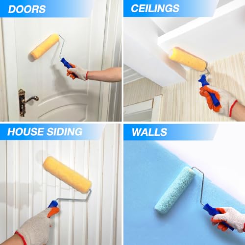 Great Andrew 18 PCS Paint Roller Covers 9 Inch, 3/8" Nap - size: 18 PCS, 9-Inch