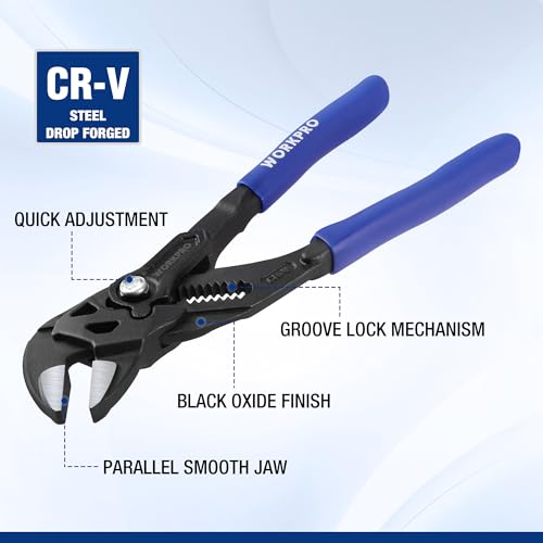 WORKPRO 7-Inch Pliers Wrench, High Lever Ratio Wrench Plier - size: 7-Inch