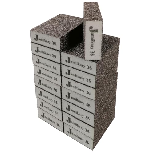 16Pcs 36 Grit Sanding Blocks, Jamiikury Coarse Sanding Sponge Washable and Reusable, Wet Dry Sandpaper Sponge for Wood Metal FurniturePaint and Drywall - size: 36 Grits