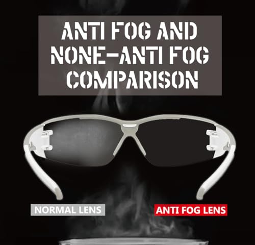 HTS HUNTERSKY Super Flexible Lightweight Anti Fog Wrap-Around U6 Clear Shooting Safety Glasses with ANSI Z87.1 Scratch Resist - color: Light Gray / Clear (1 Pack)