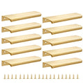 Malimali 10 Pack 6" Gold Edge Finger Pulls for Cabinets, Drawer Handles - color: Brushed Gold, size: 150mm/6" (10Pcs)