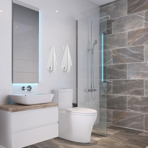 Vuzvuv White Adhesive Stainless Steel Self-Adhesive Towel Hook (2-Pack) | SUS304, Self-Adhesive, Heavy Duty, Waterproof, Wall Hooks for Towel Coat Robe in Bathroom Kitchen Hotel - color: White-2 Pcs