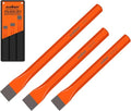 HORUSDY 3-Pieces Heavy Duty Cold Chisels Set, Long 8", 10", 12", with Roll Pouch, 1 in, 7/8 in, 25/32 in - size: 3-Piece (Long)