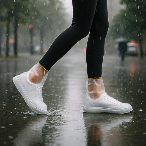 10 Pairs Waterproof Shoe Covers for Rain - Disposable Thickened Rain Shoe Covers, Plastic Shoes and Boots for Rain Covers, Water Proof Boot Protector for Men Women
