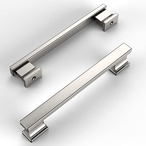Amerdeco 10 Pack Brushed Satin Nickel Cabinet Pulls 5" - color: Brushed Satin Nickel, size: 5" hole center