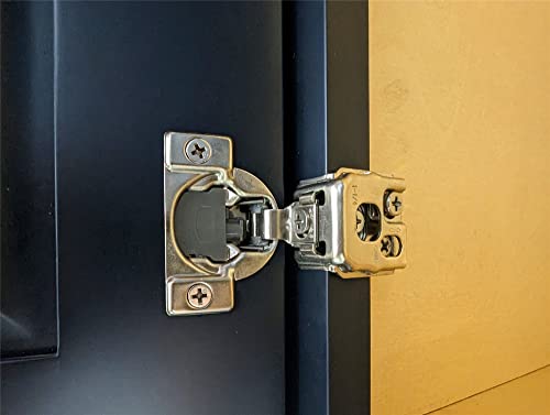 Soft Close 1-1/4" Overlay Cabinet Hinge Cabinet Kitchen Hardware Kitchen Cabinet Door Hinges with Screws 105 Degree 6 Ways 3 Cam Adjustment