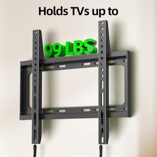 USX MOUNT Fixed TV Wall Mount with Low Profile for Most 26-55 Inch LED, LCD and Flat Screen TVs, TV Mount Bracket with VESA Up to 400x400mm and Weight Capacity 99lbs,and Space Saving TV Bracket - size: 26-60 inch