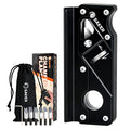 Saker Chamfer Plane-Woodworking Edge Corner Flattening Tool with Auxiliary Locator,Hand Chamfering Planer Suitable for Quick Edge Trimming of Wood (Combination upgrade-6 Cutter Heads, Black) - size: Combination upgrade - 6 Cutter Heads