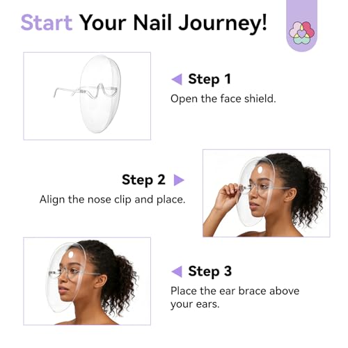 SAVILAND Full-Face Fog-Free Face Shield for Nail Dust Nail Technicians - size: full clear face shield