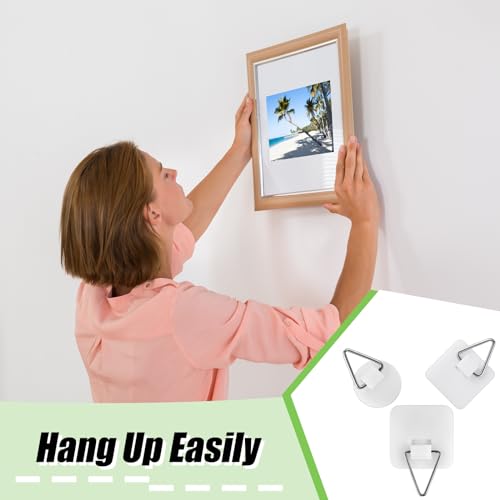 Wenqik 45 Pcs Adhesive Picture Hanger Hanging Hooks, Round, Square - style: Round, Square