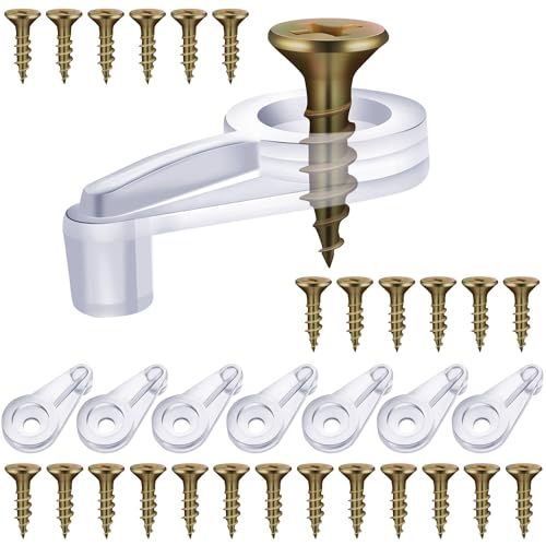 Blulu 50 Pack Glass Retainer Clips with Screws - color: Transparent With Gold Screw