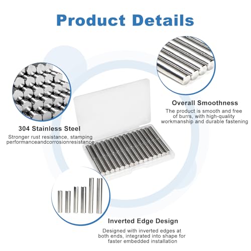 30Pcs M6 x 25mm (Approx 1/4" x 1") 304 Stainless Steel Dowel Pins - size: M6 x 25mm