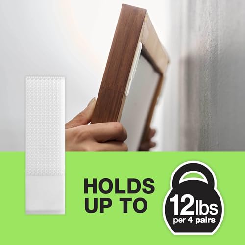 FrogTape reMOVEables Medium Picture Hanging Strips, Damage-Free Removable Adhesive Wall Strips, Picture Hangers, Stick On Wall Mounting for Frames, Canvas, Home Décor, White, 12 Pairs (24 Pieces) - size: 12 Pairs (Pack of 2), style: Medium