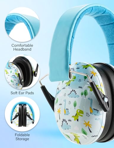 Kids Noise Canceling Earmuffs, 25-30dB Noise Reduction Ear Protection, Adjustable Headband Concert Fireworks, Autism - color: Bukl