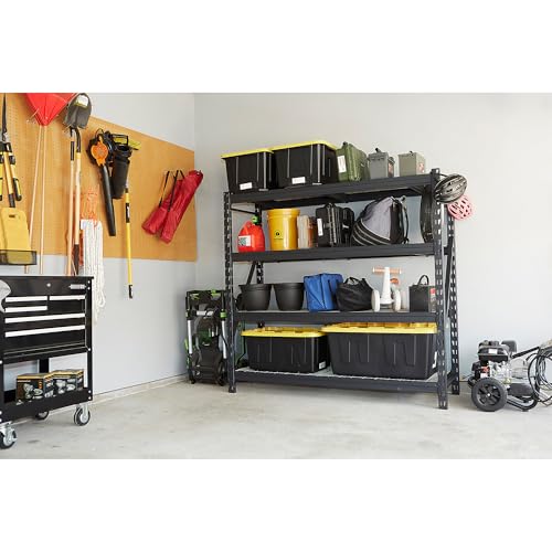 Ironton 4-Tier Industrial Steel Shelving Unit, 8,000-Pound Load Capacity, Garage Storage Rack, 77" W x 24" D x 72" H | Adjustable shelf heights, 2, 000-lb. capacity per shelf, Garage and workshop organization, Accessible storage - size: 4 Tier