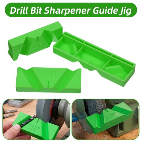 Molain 6 Pcs Drill Bit Sharpening Guide Jig, Drill Bit Sharpener for Bench Grinder, 90°, 118°, 135° Angle No Power Required for Regrinding Dull Twist Bits