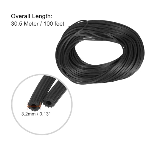 uxcell Screen Spline, 0.13"x100FT Round Window Screen Repair Retainer Spline for Door Window Screens Replacement, Black - size: 0.13" x 100ft