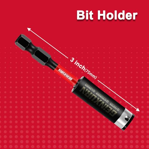 Geinxurn 12PACK Impact Magnetic Screwdriver Bit Holders, 3Inches Extension Socket Drill Bit Holder S2 Alloy Steel Hex Shank Quick-Change Drill Bit Guide - style: 3INCHES -Bit Holder-12PCS