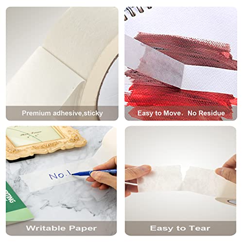 2 Inch Beige White Wide Masking Tape, 2 Inch X 55 Yard - color: Beige White, size: 2 Inch X 55 Yard