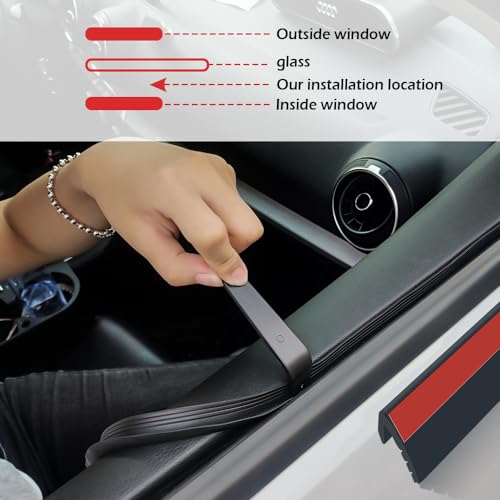 13Ft V-Shape Car Window Weather Stripping with Adhesive Backing