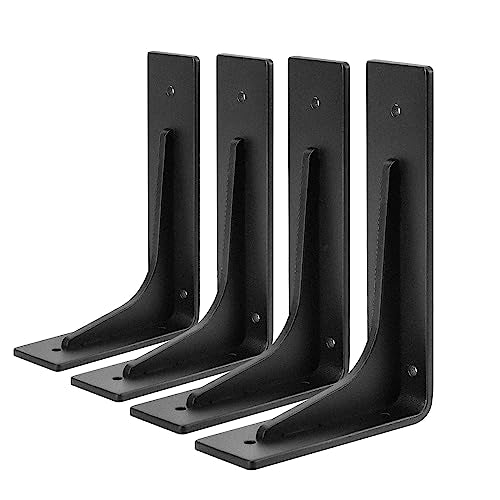 6"x 4"Shelf Brackets,L Shelf Bracketsn, Vertical Angle, Premium Alloy Metal Heavy Duty Shelf Bracket, high Strength Mounting Hardware Included, Corner Brace Joint,Pack of 4. (6 inch L+Beam) - size: 6 inch L+BEAM