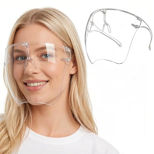Face Shield Mask, Face Mask for Nail Drill, Clear Mask Full Face Protection, Reusable Anti-Fogging Exhaust Face Shield for Nail Art Tools Salon Studio Artists Enthusiasts Technicians