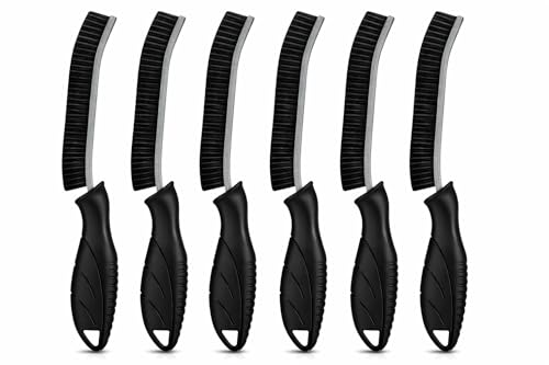 Cadley Cleaning Brush Set of 6, Cleaning Brushes for Household Use, Grout Cleaner Brush with Long Handle, Gap Cleaning Tool, Hard Bristle Brushes for Bathroom, Kitchen & Home Essentials