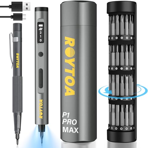 Mini Electric Screwdriver Set 3.7V, Precision Electric Screwdriver Cordless 80-in-1, 4 Torque Settings, 60 S2 Metal Bits, Magnetic Storage, Repair Tool for Electronics Watch Laptop Clocks Cameras