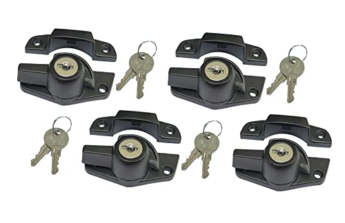 QCAA Heavy Duty Keyed Sash Lock, Child-Proof Security, Only Unlock with Key, CTC 2", Matte Black, 4 Pack, Made in Taiwan - color: Matte Black, size: 4 Pack