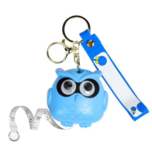 Cute Blue Owl Fashion Measuring Tape 79", Sewing Gifts w/Keychain - color: A22-Blue Owl