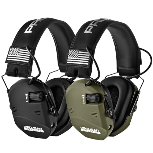 PROHEAR 022 Electronic Ear Protection for Shooting & Hunting - 29dB SNR Noise Reduction, 4 Omnidirectional Microphones - color: Electronic Ear Protection-black+green